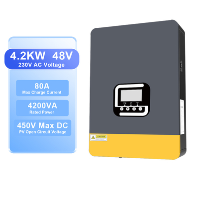 ভালো দাম 4.2kW 24V হাইব্রিড সোলার ইনভার্টার MPPT চার্জ কন্ট্রোলার সহ অনলাইন