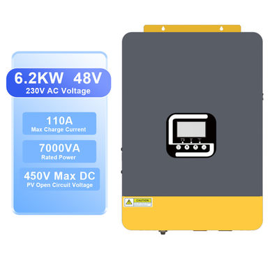 ভালো দাম এলসিডি ডিসপ্লে সৌর ইনভার্টার 6.2KVA 48V সৌর হাইব্রিড ইনভার্টার খাঁটি সাইন ওয়েভ অন অফ গ্রিড ইনভার্টার এমপিপিটি সৌর চার্জার সহ অনলাইন