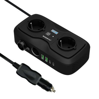 গুণ গাড়ি পাওয়ার ইনভার্টার ডিসি 12v থেকে 110v এসি ডুয়াল ইউএসবি 3.1A GaN PD দ্রুত চার্জার কারখানা
