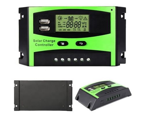 ম্যানুয়াল 10A 50A 60A 20A 30A PWM সৌর চার্জার নিয়ামক 24V 12VDC আউটপুট বাল্ব