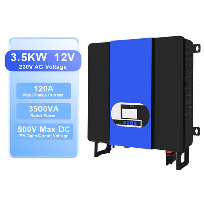 হাইব্রিড অফ গ্রিড 3.5 Kva এমপিপিটি সৌর ইনভার্টার 24v 220v খাঁটি সাইনস ওয়েভ 3.5kw