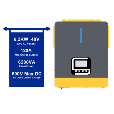 6200w 48vdc অন/অফ গ্রিড হাইব্রিড সৌর বিশুদ্ধ সাইন ওয়েভ ইনভার্টার লিড এসিড ব্যাটারি সহ