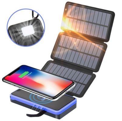 উচ্চ ক্ষমতা 50000mah সোলার পাওয়ার ব্যাংক LED আলো সহ ভাঁজযোগ্য সোলার পাওয়ার ব্যাংক