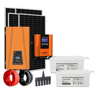 জিইএল ব্যাটারি 5kw সম্পূর্ণ অফ গ্রিড সোলার পাওয়ার কিট সিই রোস এফসিসি সার্টিফাইড