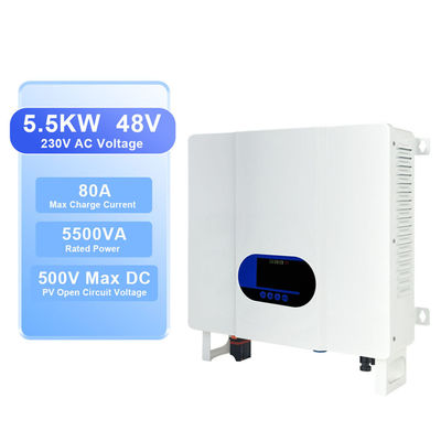 5000W 48V ডিসি থেকে এসি 110V 220V অফ গ্রিড হাইব্রিড ইনভার্টার ওভারলোড সুরক্ষা এবং স্টোরেজ তাপমাত্রা পরিসীমা সহ