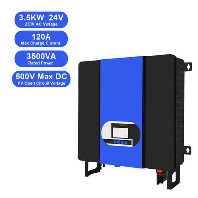 3.5KW 24V থেকে 110V 220V 230V অল ইন ওয়ান হাইব্রিড ইনভার্টার এমপিপিটি সৌর নিয়ামক এবং ওয়াইফাই / জিপিআরএস যোগাযোগের সাথে