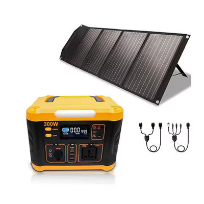 পোর্টেবল 300W ব্যাকআপ ব্যাটারি ব্যাংক সৌর বিদ্যুৎ কেন্দ্র মিনি পাওয়ার স্টেশন