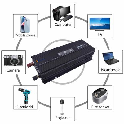 সৌর/বাড়ি/গাড়ির জন্য 1200W বিশুদ্ধ সাইনস ওয়েভ ইনভার্টার 12V/24V/48V