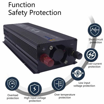 1200W পোর্টেবল পাওয়ার ইনভার্টার 12V/24V DC থেকে 110V/220V এসি ক্যাম্পিং জরুরী জন্য