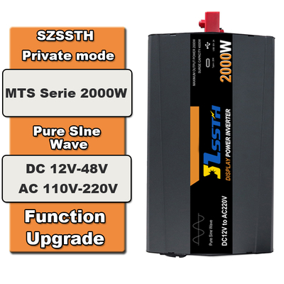 2000W বিশুদ্ধ সাইন ওয়েভ সোলার ইনভার্টার 12V/24V থেকে 110V/220V