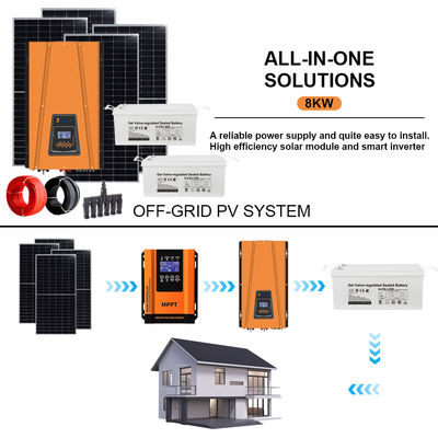 ভালো দাম Versatile Power for Your Homestead: 8KW Off-Grid Solar Kit with Adjustable Voltage Inverter to Match All Your Equipment অনলাইন